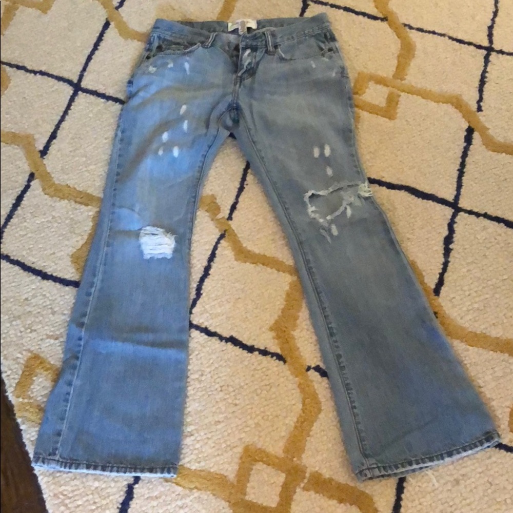 Abercrombie and Fitch distressed, flare, jeans